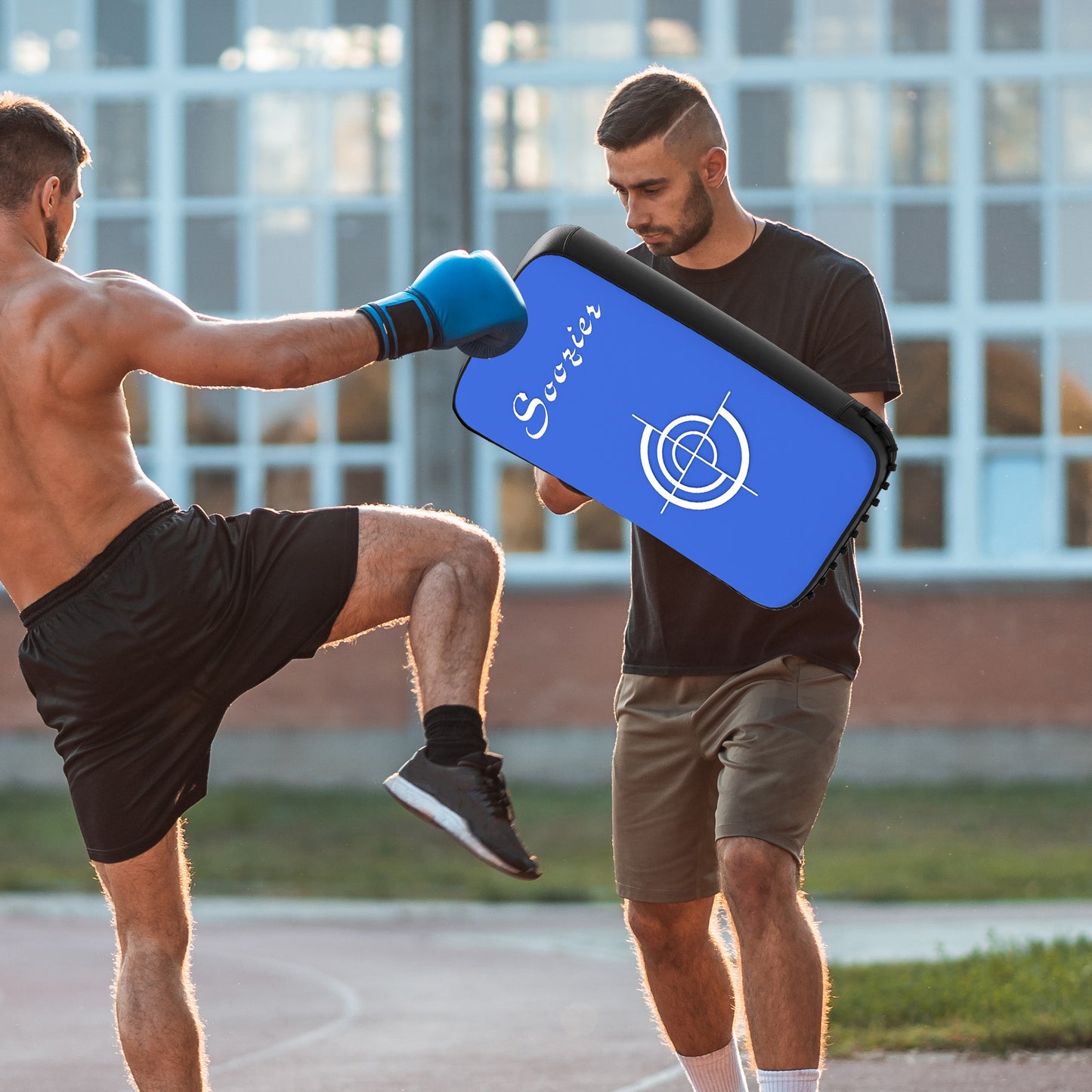 16.5 In Muay Thai Kick Shield Punching Pad, Kick Shield For Martial Arts, Karate, Kickboxing, MMA X 1 Unit, Blue
