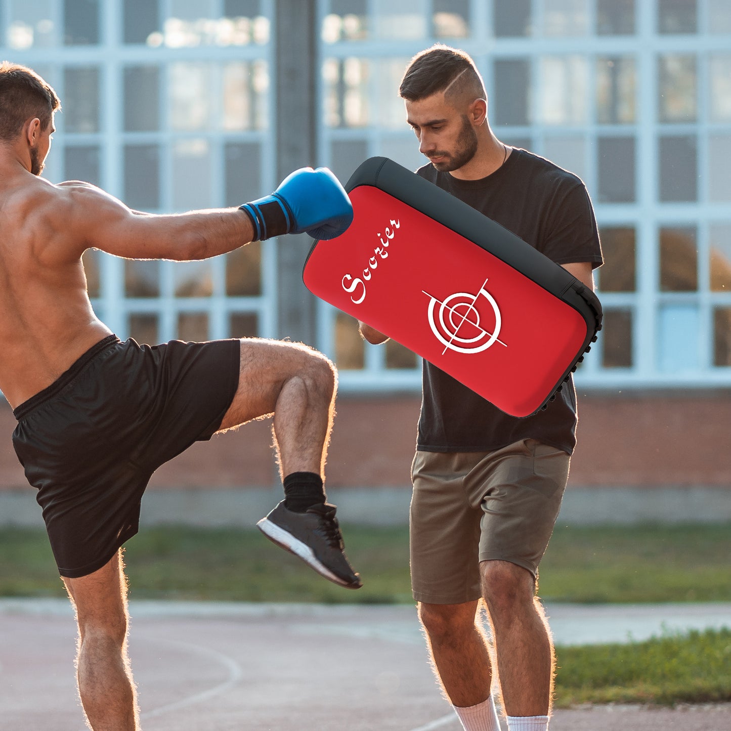 16.5 In Muay Thai Kick Shield Punching Pad, Kick Shield For Martial Arts, Karate, Kickboxing, MMA X 1 Unit, Red