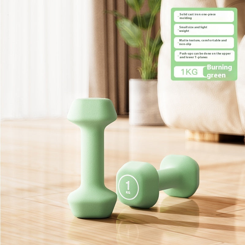 Plastic Coated Dumbbell Women's Fitness Strength Training Equipment
