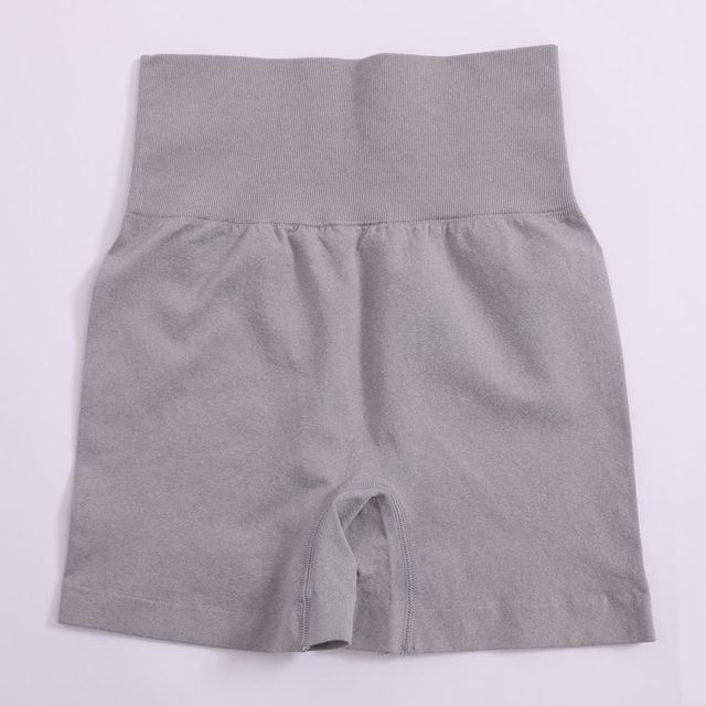 Solid High Waist Yoga Sport Shorts Women Gym Fitness Push Up