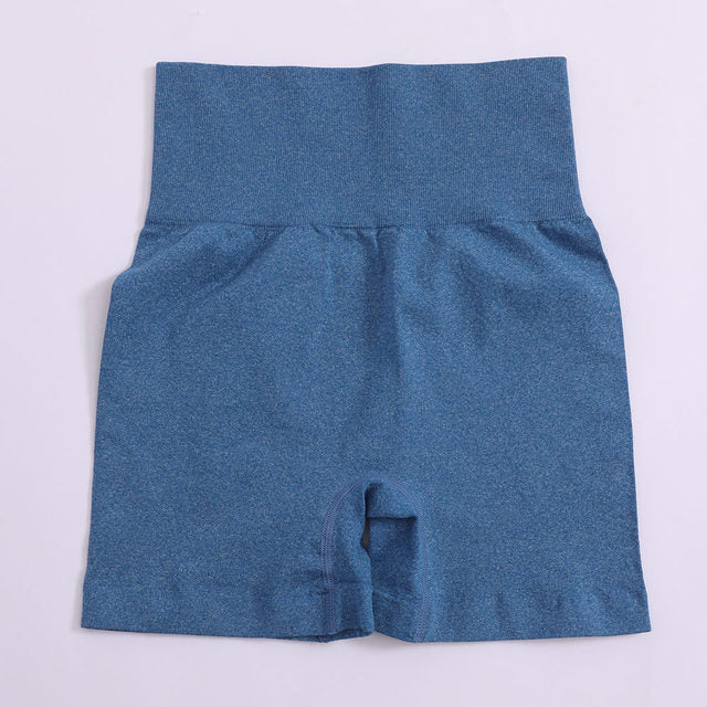 Solid High Waist Yoga Sport Shorts Women Gym Fitness Push Up