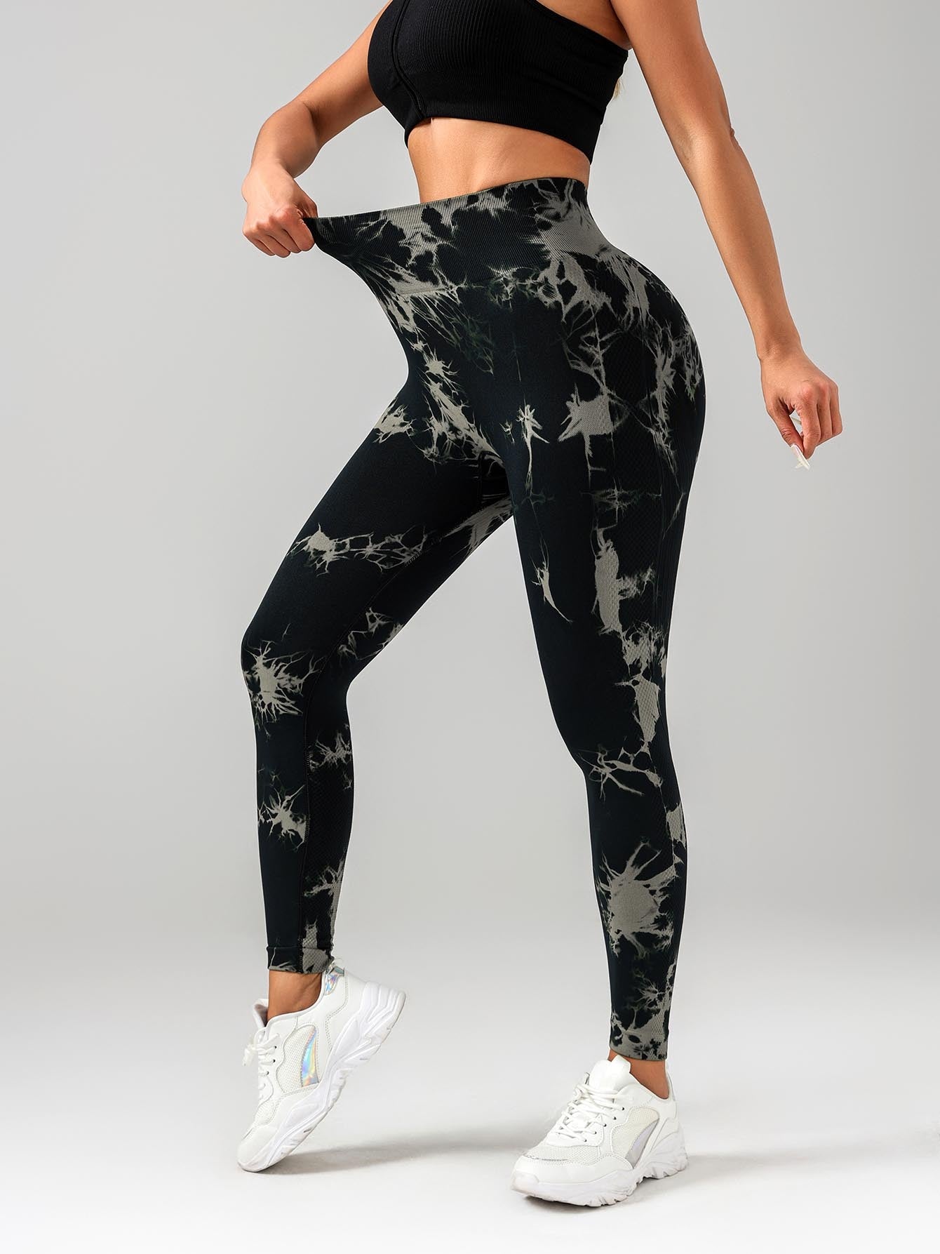 2 Pack Tie Dye Workout Seamless Leggings For Women High Waist Gym Leggings Yoga Pants, Seamless Leggings For Women High Waist Yoga Pants, Scrunch Butt Lifting Elastic Tights