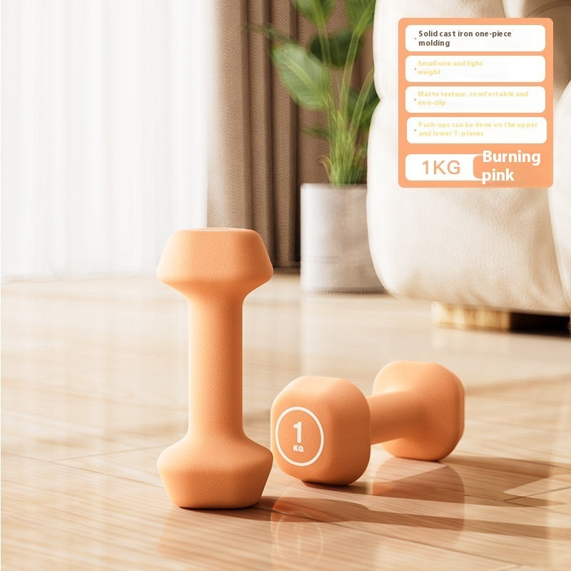Plastic Coated Dumbbell Women's Fitness Strength Training Equipment